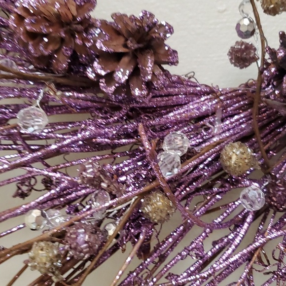 18" Purple Grape Vine Glitter Wreath Great Christmas Easter Or Just Love Purple - Picture 4 of 7